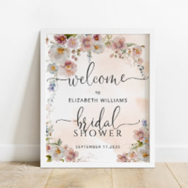 Blommigt för vattenfärg - välkomstPoster Poster