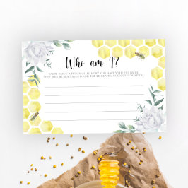 Blommigt för vattenfärgbin Vem är jag möhippa-spel Brevpapper