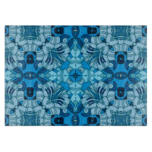 Blommigt för vattenfärgen Abstrakt Denim Blue