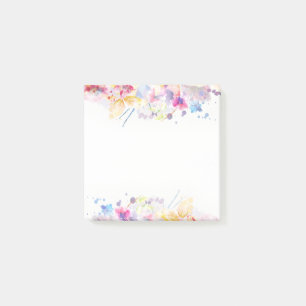 Blommigt för vattenfärgen Elegant Pastel Post-it Block