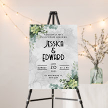 Blommigt för vattenfärgen grönt Elegant bröllop -