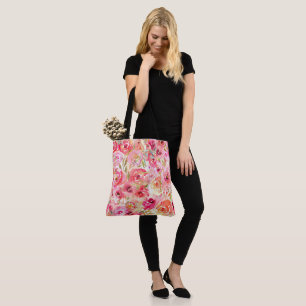 Blommigt för vattenfärgen Söt Tote Bag Tygkasse