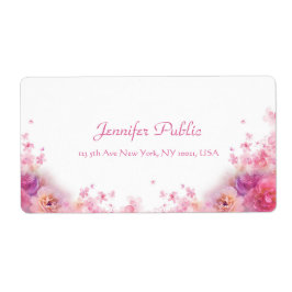 Blommigt för vattenfärger Ro Modern handskriftsskr Fraktsedel