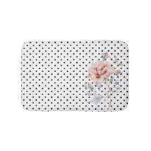 Blommigt för vattenfärgning Rosa på svarta polkado