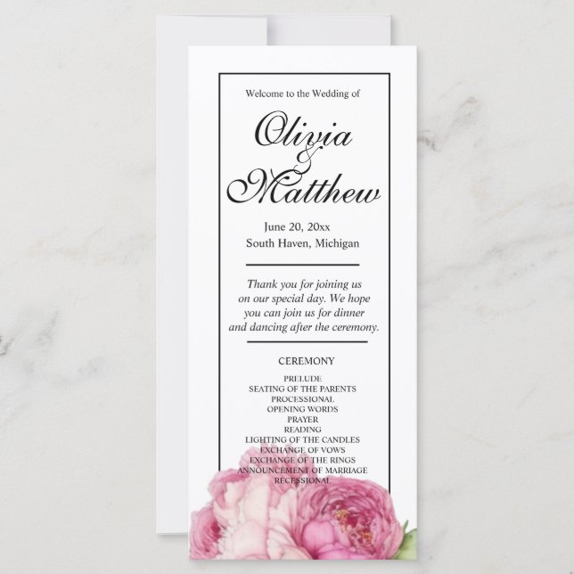 Blommigt för vattenfärgning rosa rosa peonies rosa (Framsida)