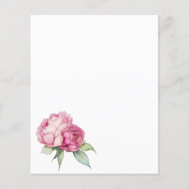 Blommigt för vattenfärgning rosa rosa peonies rosa
