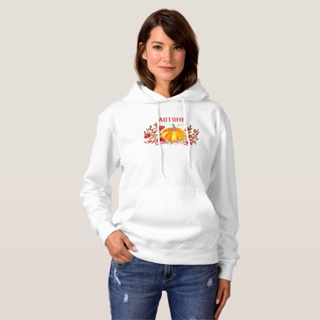 Blommigt för vattenfärgsfallande höstpumpa Löv T Shirt (Hel framsida)
