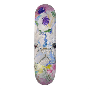 Blommigt för vattenfärgsfärg för abstraktens Frans Old School Skateboard Bräda 18 Cm