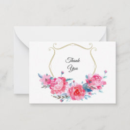 Blommigt för vattenfärgsfärgning - Tack för ditt k Anteckningskort