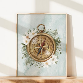 Blommigt för vattenfärgslådor och Grönt Löv- Poster