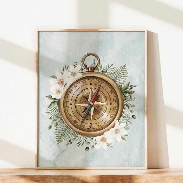 Blommigt för vattenfärgslådor och Grönt Löv- Poster (Close up under sunlight)