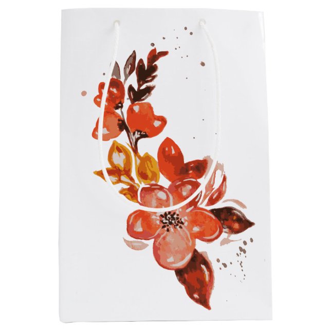 Blommigt för vattenfärgsOrange (Framsidan)