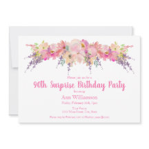 Blommigt för vattenfärgsRosa 90:e överraskningsföd