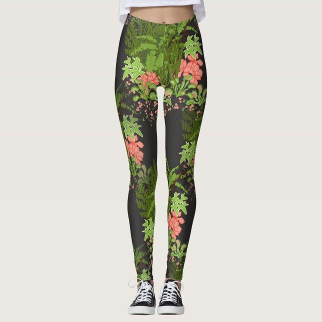 blommigt för venusfälla leggings (Framsida)