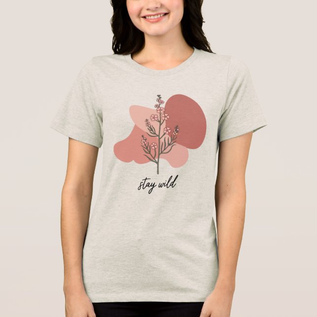 Blommigt för vild t shirt (Framsida)