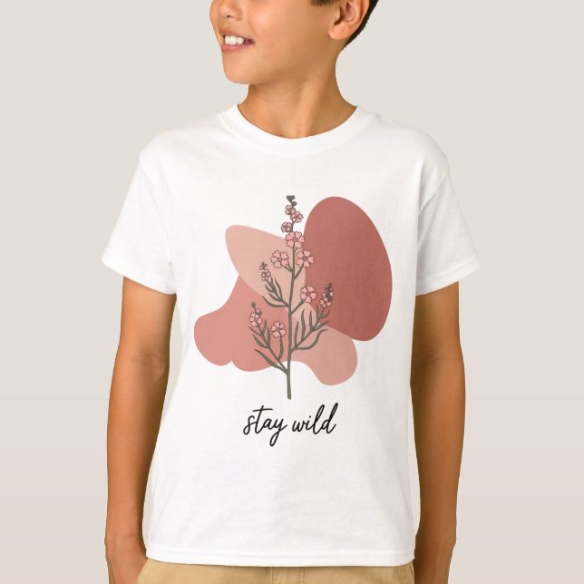 Blommigt för vild t shirt (Framsida)