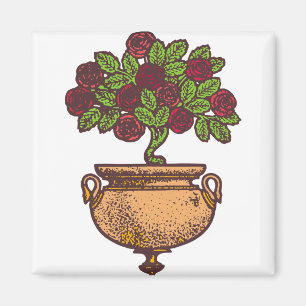 blommigt för vintage Art nouveau träd ro Magnet