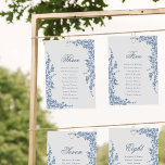 Blommigt för Vintage av blått klassiskt sittplatsk Inbjudningar<br><div class="desc">Dusty Blue Classic Vintage Blommigt Garden Wedding Bordsnummer Sittplatskort med gäst Namn. Alla texterna är i förväg ordnade så att du enkelt och snabbt kan anpassa dig med dina egna detaljer.</div>