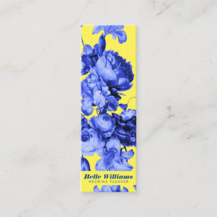 blommigt för vintage av elegantens blå gult mini visitkort