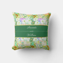 Blommigt för Vintage av färgstark grönt