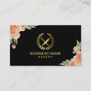 Blommigt för vintage för kockbagericatering visitkort
