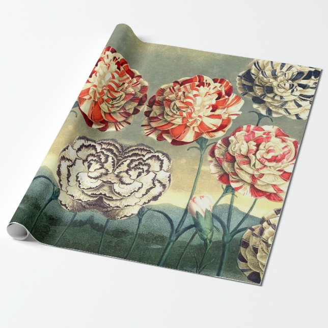 Blommigt för vintage - radbrytning Papper Presentpapper (Utrullad)