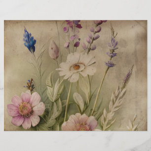 Blommigt för vintage - stycke Papper