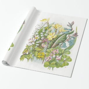 Blommigt för vintagevildblommaliljekonvalj presentpapper