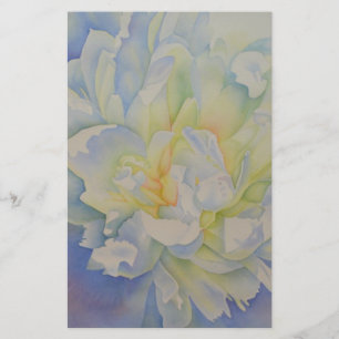 blommigt för vit gult i elegant, brevpapper