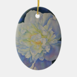 blommigt för vit gult i elegant,  julgransprydnad keramik