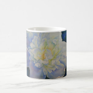 blommigt för vit gult i elegant, kaffemugg