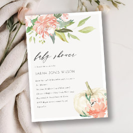 Blommigt för vit Pumpkin Babykläder Inbjudan