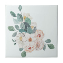 Blommigt för vit Vintage, Greenery Elegant