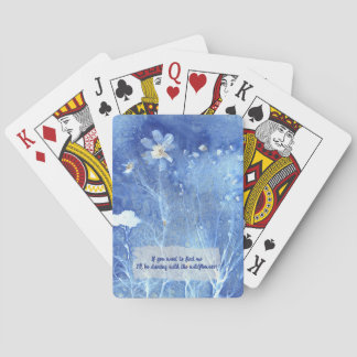 Blommigt för vit Zen-offertvattenfärg Casinokort