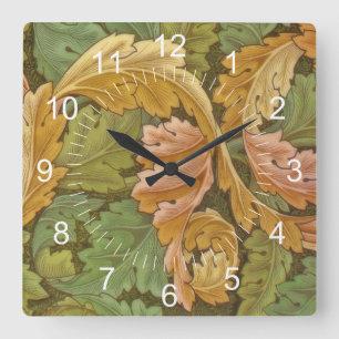 Blommigt för William Morris Acanthusvintage Fyrkantig Klocka