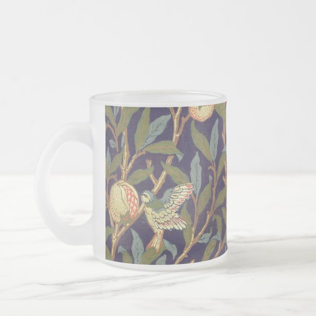 Blommigt för William Morris fågel- och Frostad Glasmugg (Vänster)