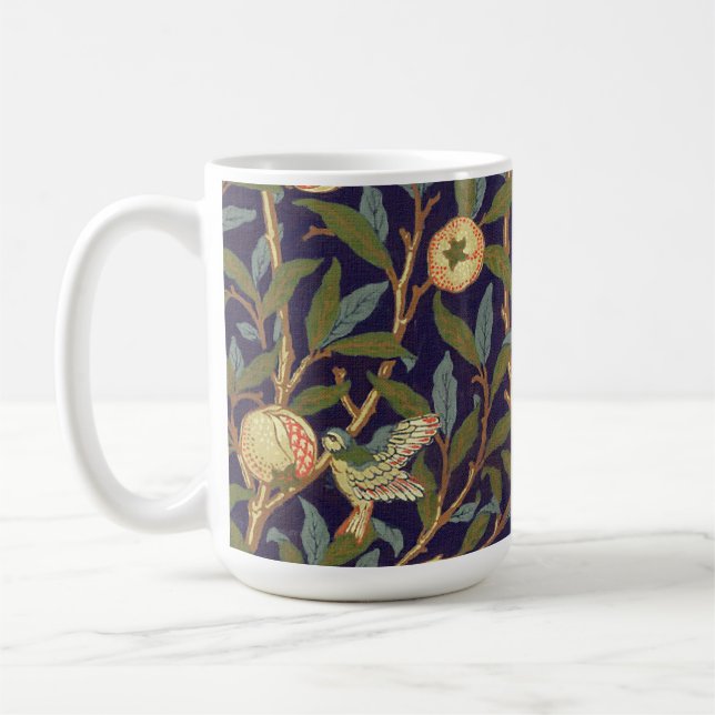 Blommigt för William Morris fågel- och Kaffemugg (Vänster)