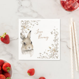 Blommigt för Woodland Animals Kärlek Bunny Pappersservett