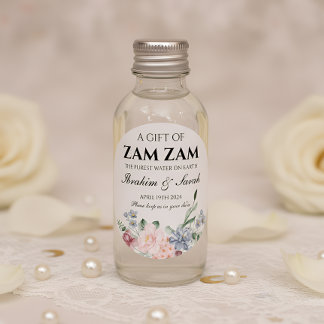 blommigt för zamzam vatten nikah muslim bröllopsfö runt klistermärke