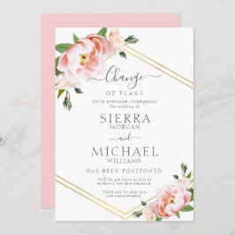  Blommigt Förändring av planer Bröllop uppskjuten Inbjudningar