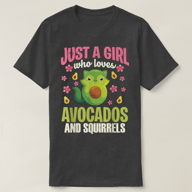 Blommigt Forest Animal Lover Girls Women Cute Avoc T Shirt (Design framsida)