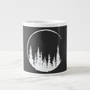 Blommigt Forest Circle Träd Loving Forest Träd Jumbo Mugg