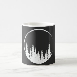 Blommigt Forest Circle Träd Loving Forest Träd Kaffemugg