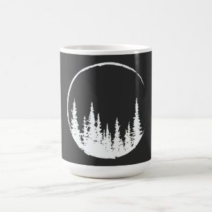 Blommigt Forest Circle Träd Loving Forest Träd Kaffemugg