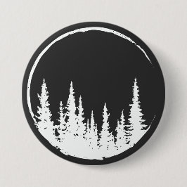 Blommigt Forest Circle Träd Loving Forest Träd Knapp