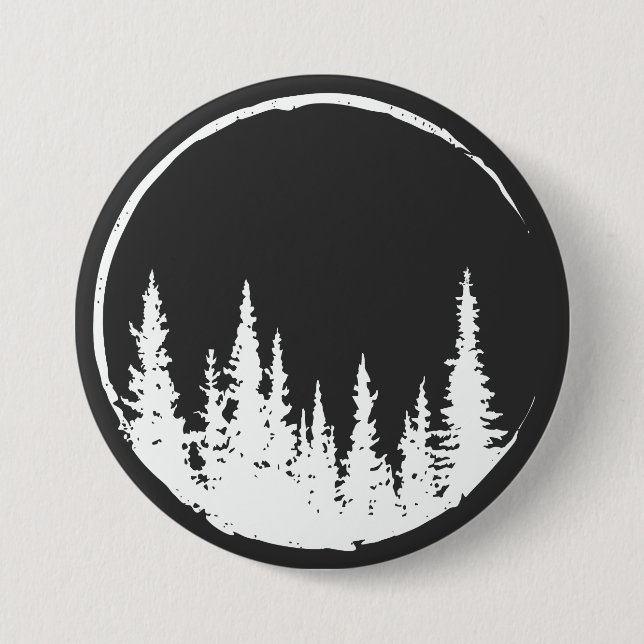 Blommigt Forest Circle Träd Loving Forest Träd Knapp (Framsida)