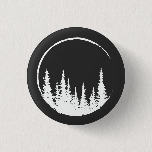 Blommigt Forest Circle Träd Loving Forest Träd Knapp (Framsida)