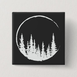 Blommigt Forest Circle Träd Loving Forest Träd Knapp