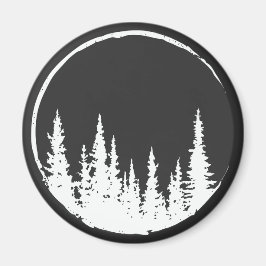 Blommigt Forest Circle Träd Loving Forest Träd Magnet