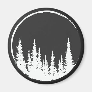 Blommigt Forest Circle Träd Loving Forest Träd Magnet